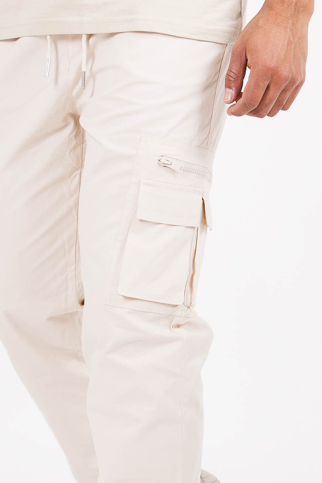 Sixth June - Pantalon cargo poches zip Beige clair