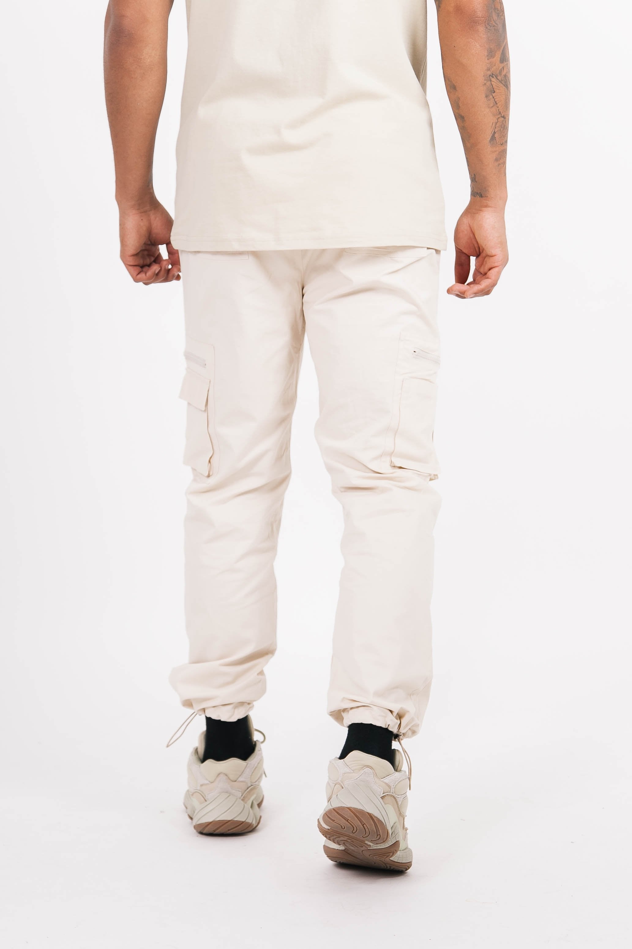 Sixth June - Pantalon cargo poches zip Beige clair