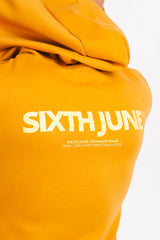 Logo strings hoodie swatshirt mustard