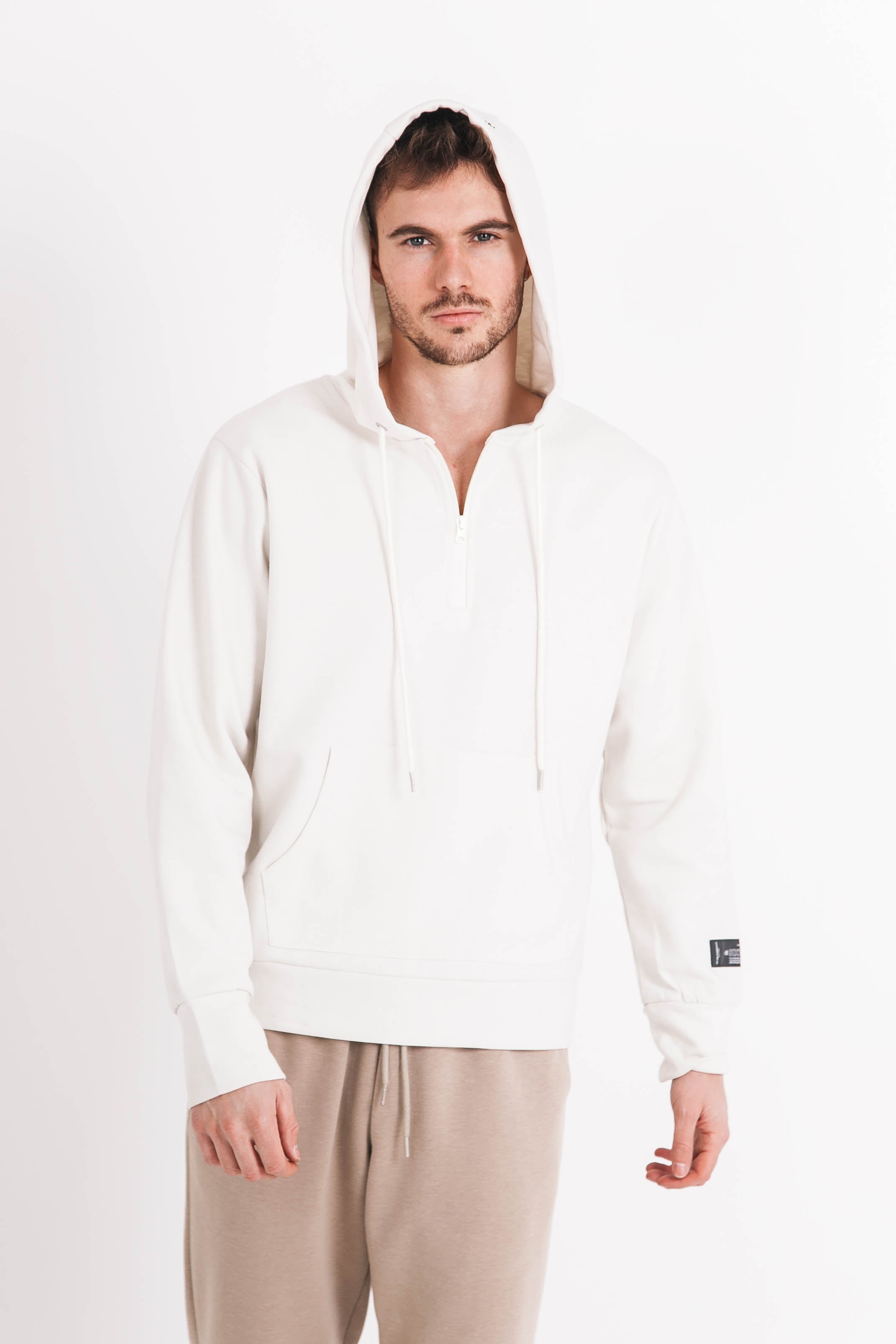 Sixth June - Sweat à capuche limited edition zip blanc cassé