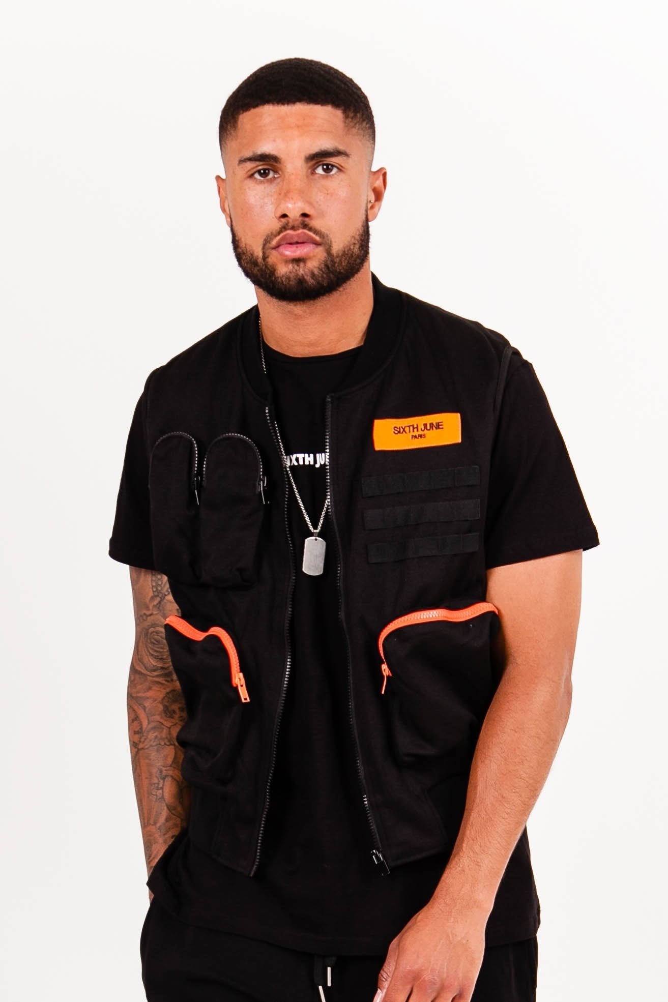 Utility pocket jacket black