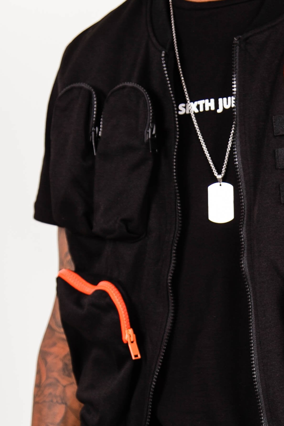 Utility pocket jacket black