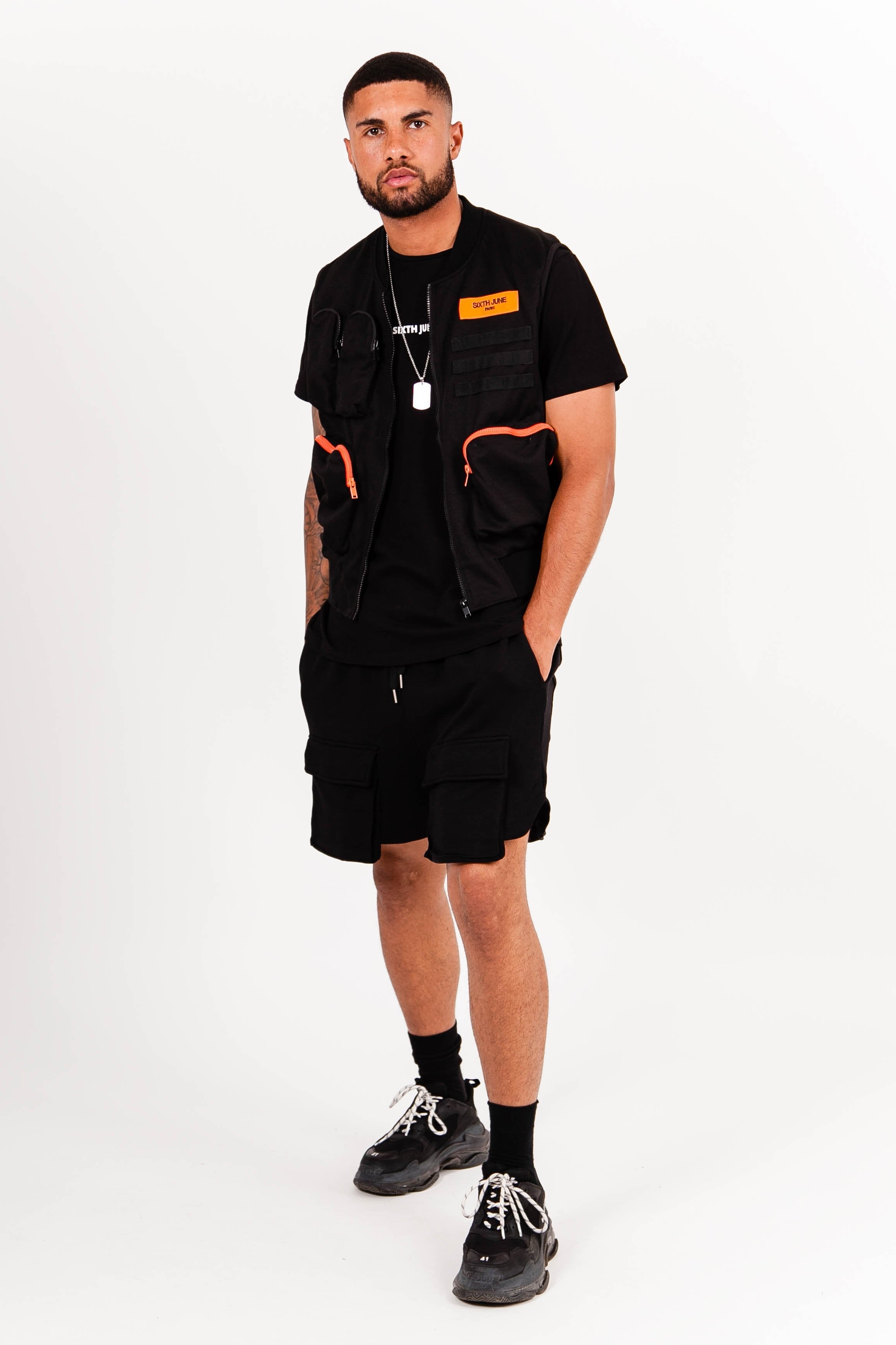 Utility pocket jacket black