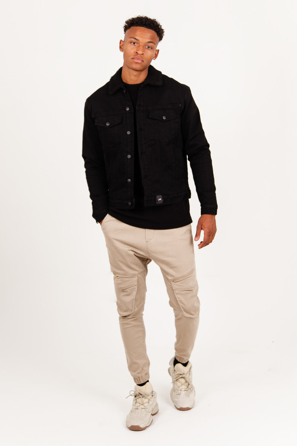 Sixth June - Veste en jean sherpa noir