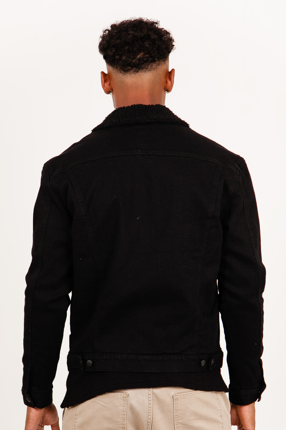 Sixth June - Veste en jean sherpa noir