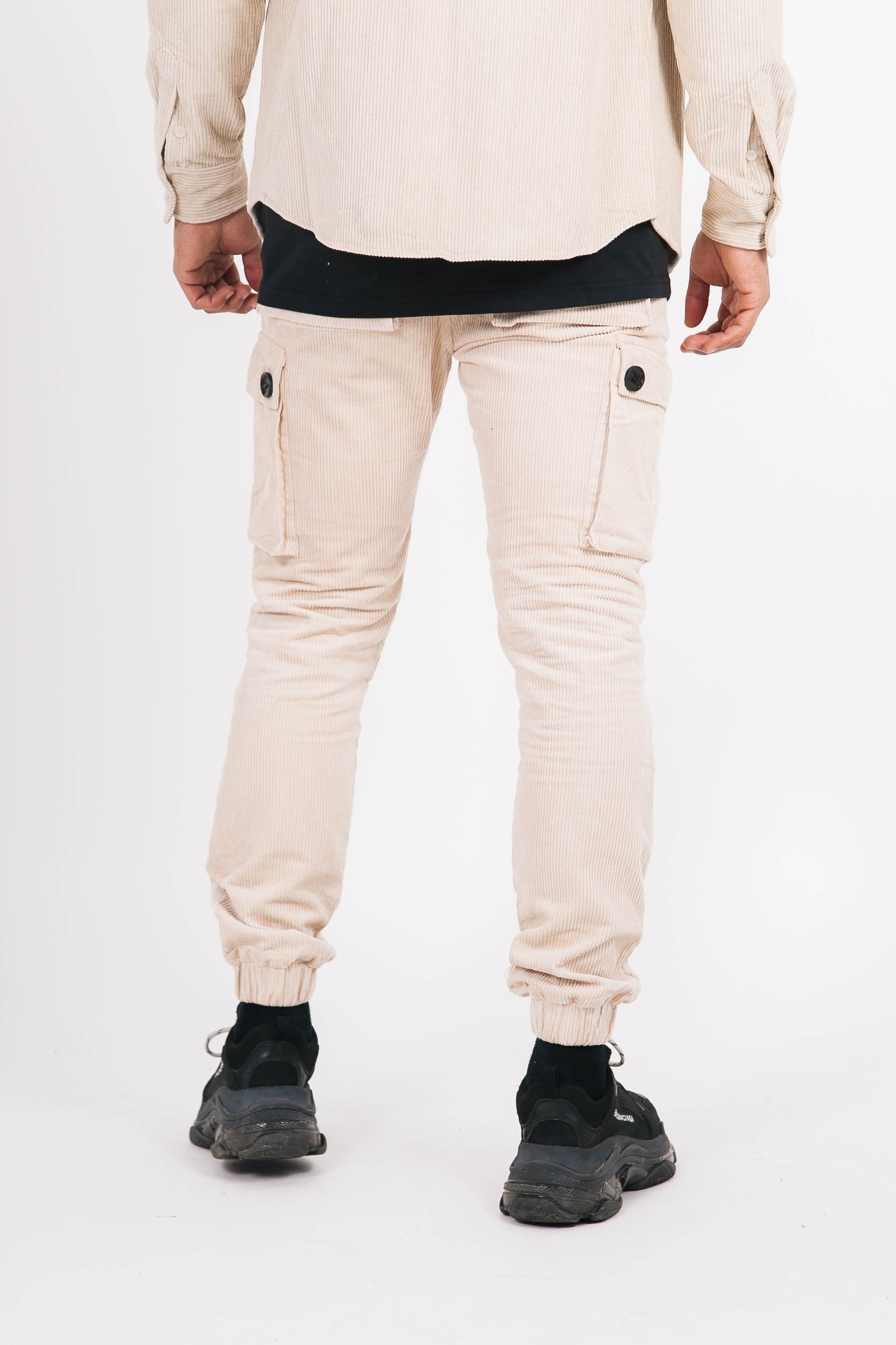 Sixth June - Pantalon cargo velours ceinture beige
