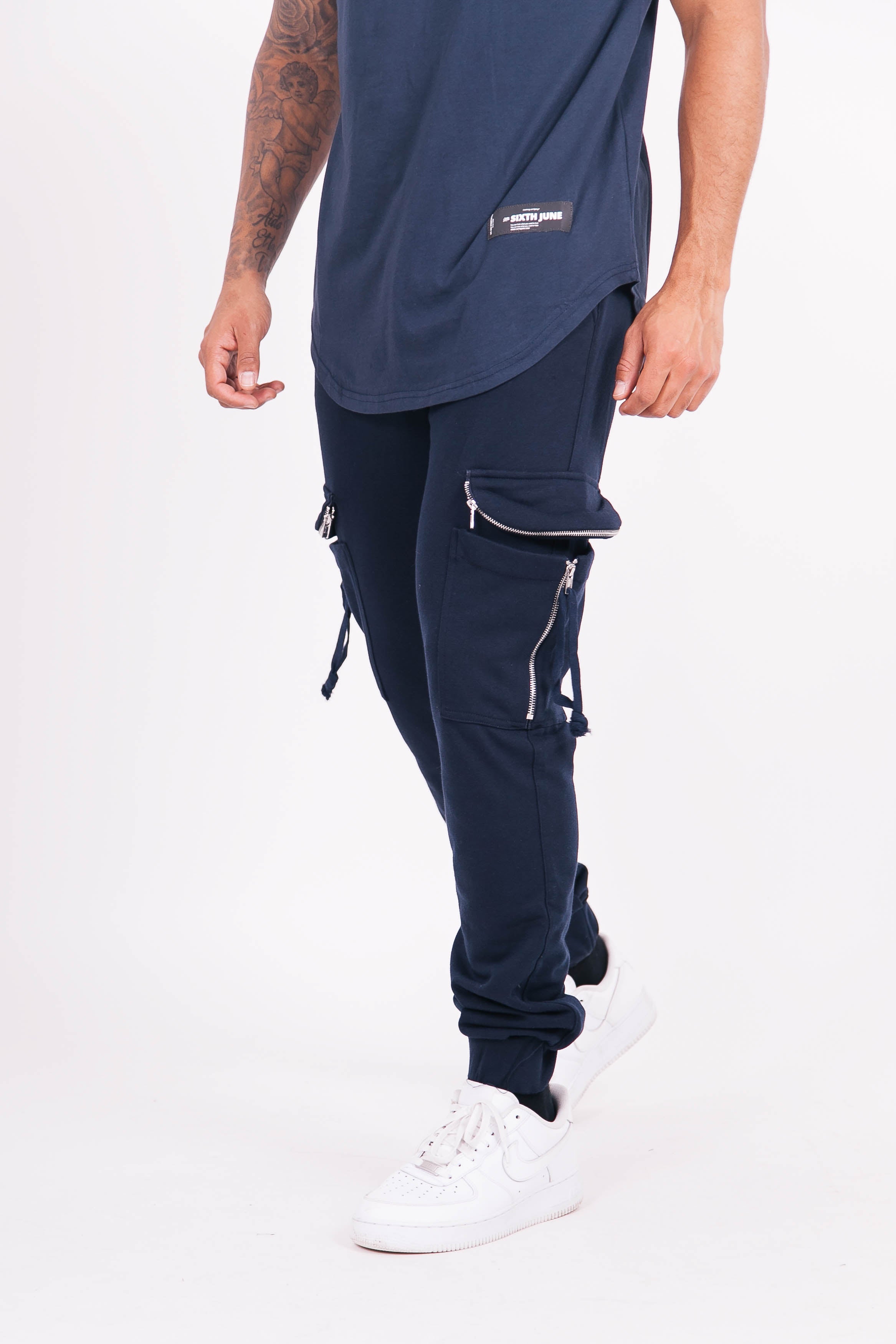 Sixth June - Jogging coton poches bleu marine