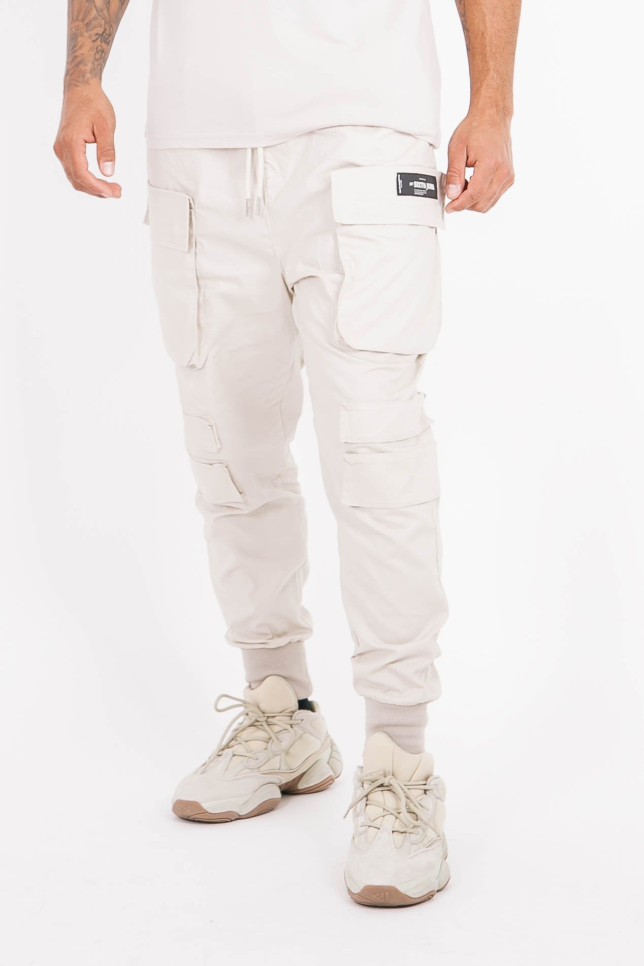 Sixth June - Pantalon cargo tactique poches beige clair