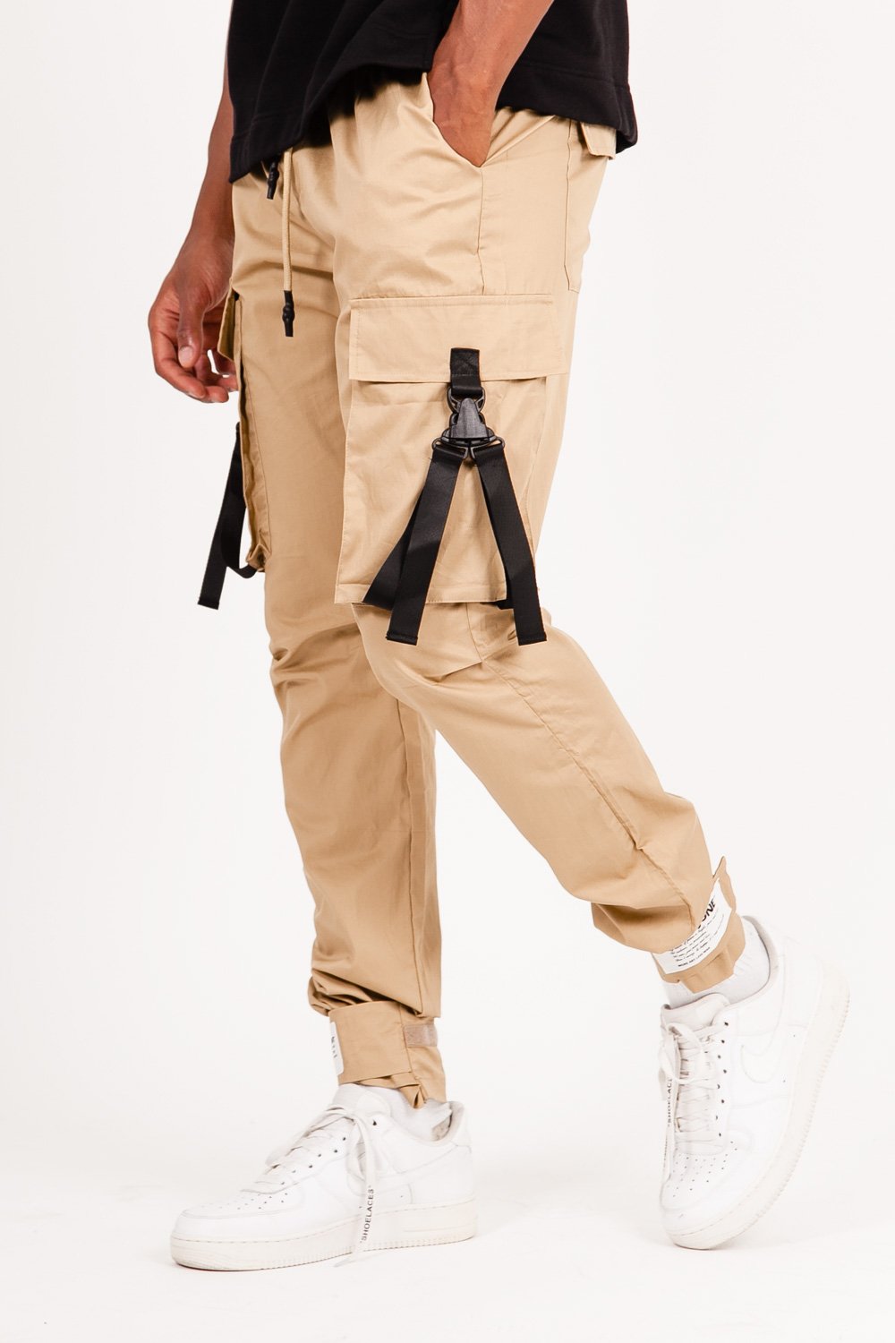 Sixth June - Pantalon cargo sangles Beige