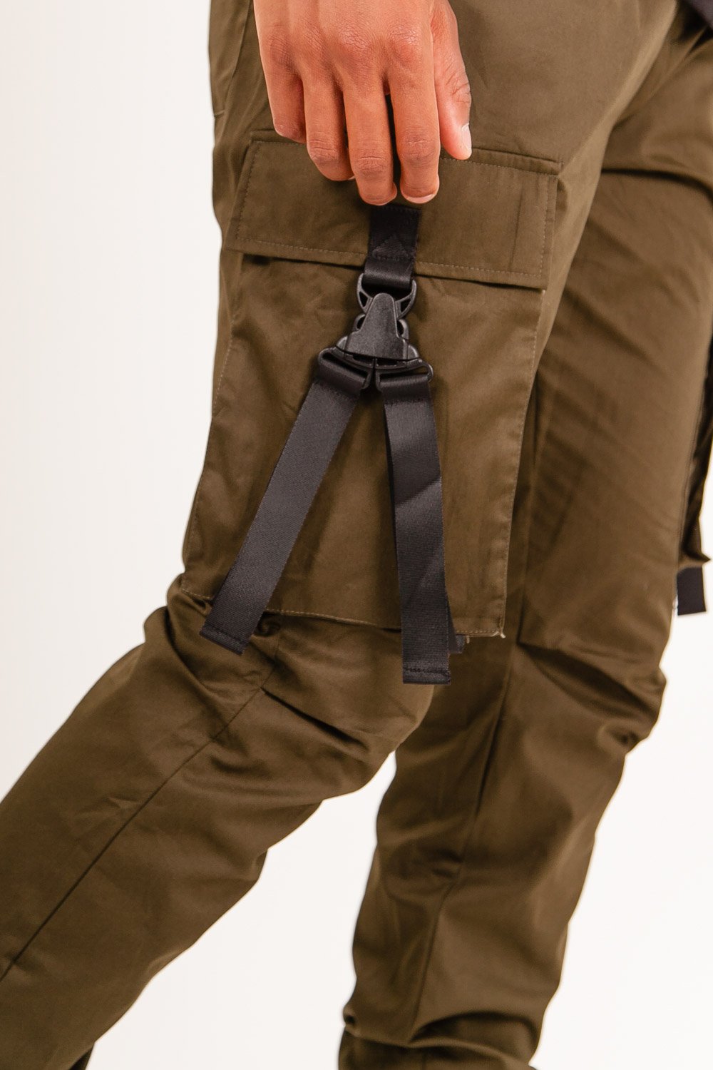 Pantalon cargo sangles Vert kaki