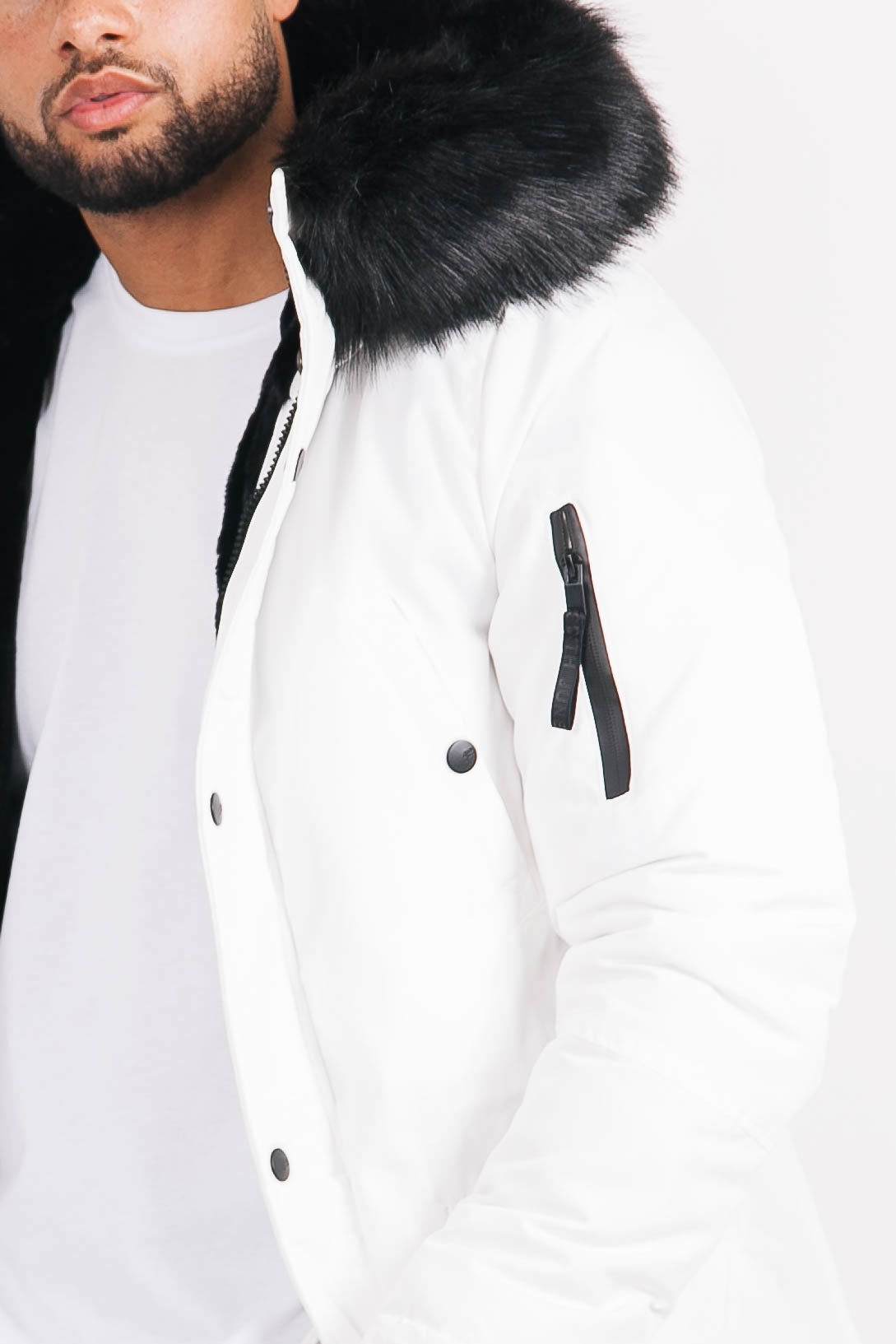 Sixth June - Parka nylon doublure fourrure blanc