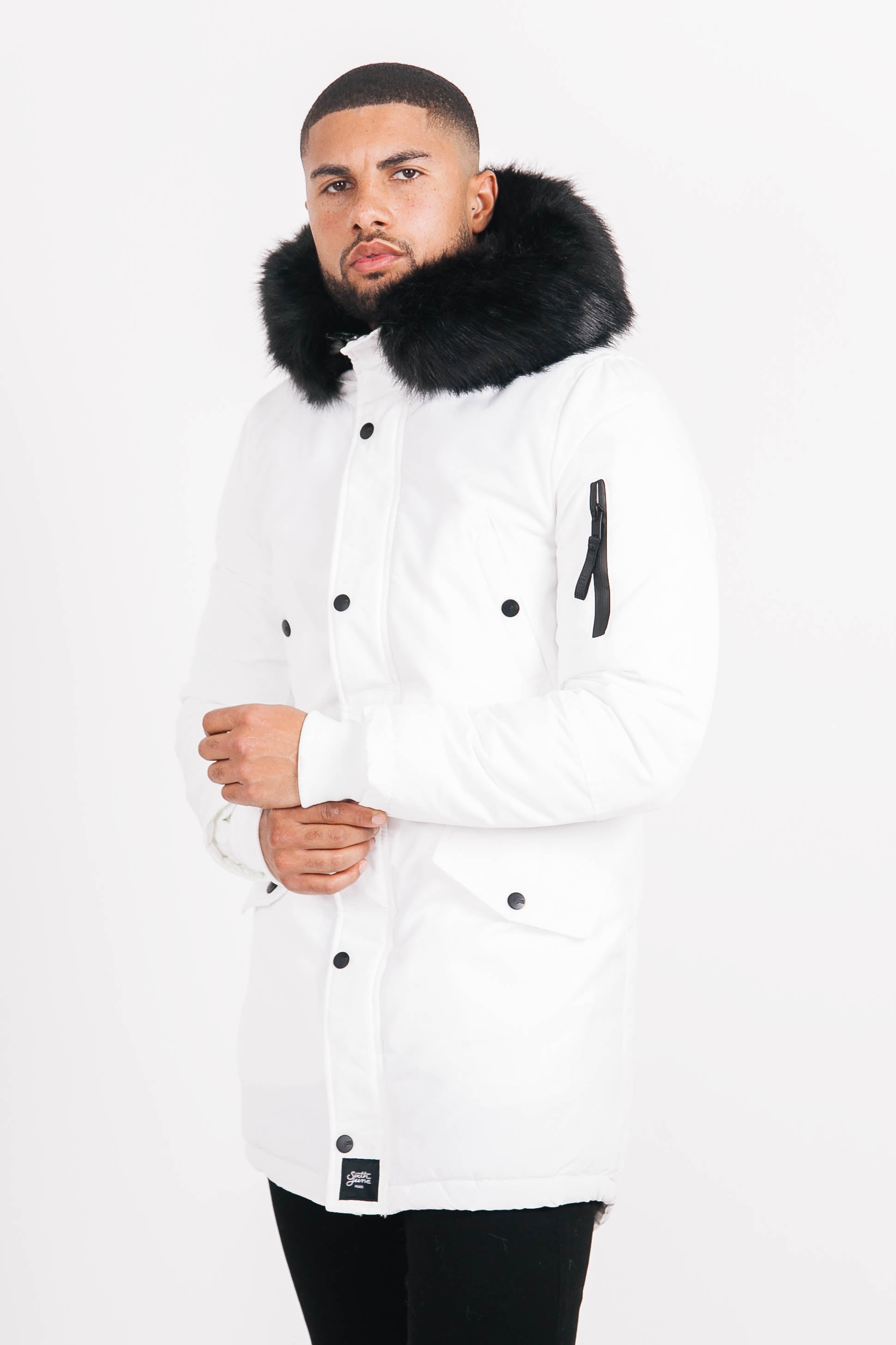 Sixth June - Parka nylon doublure fourrure blanc