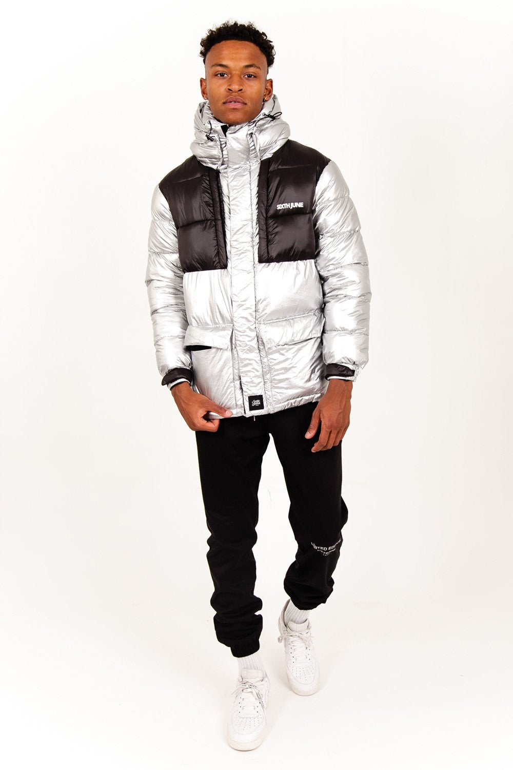 Tactical silver down jacket black