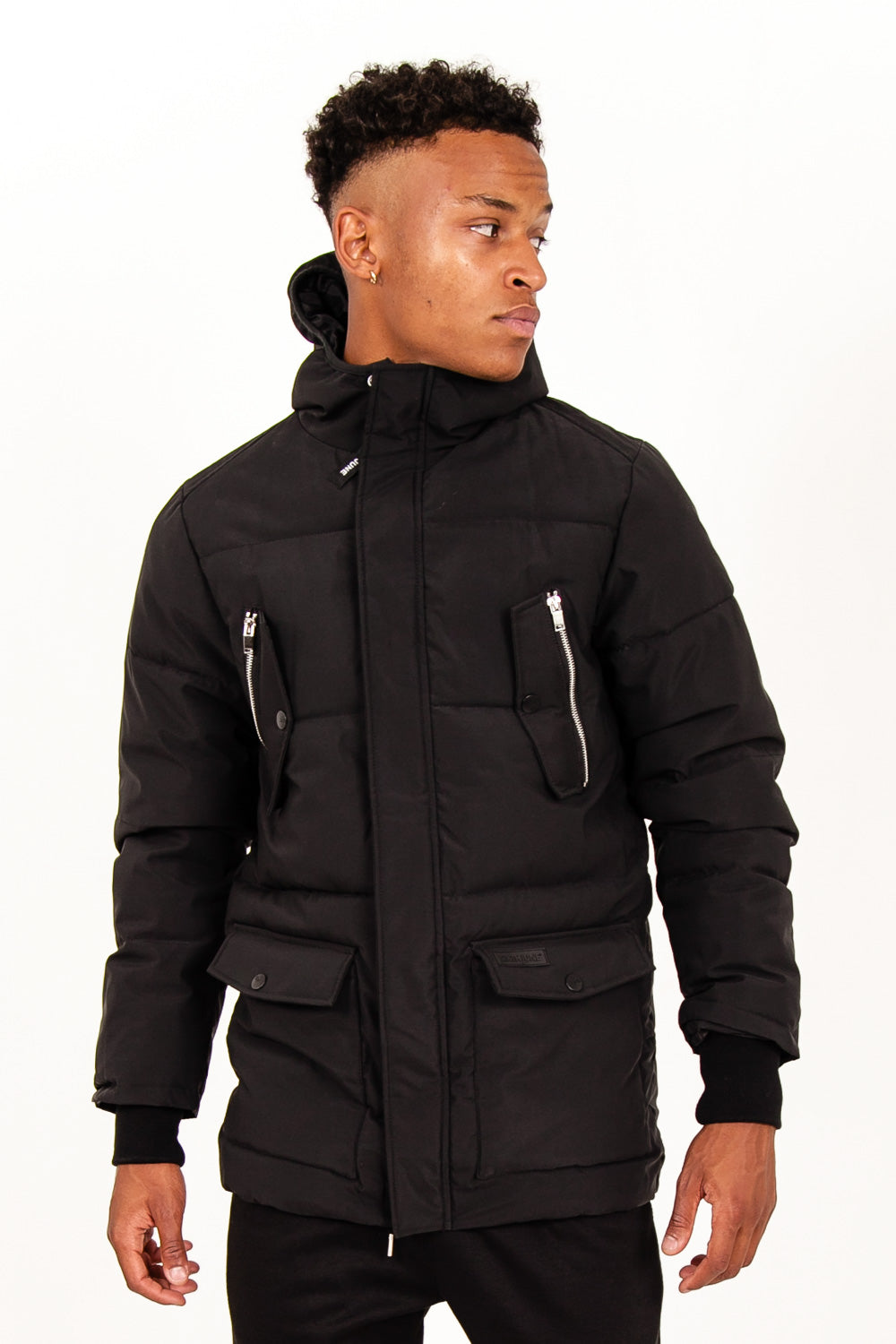 Sixth June - Doudoune mi-longue détails noir