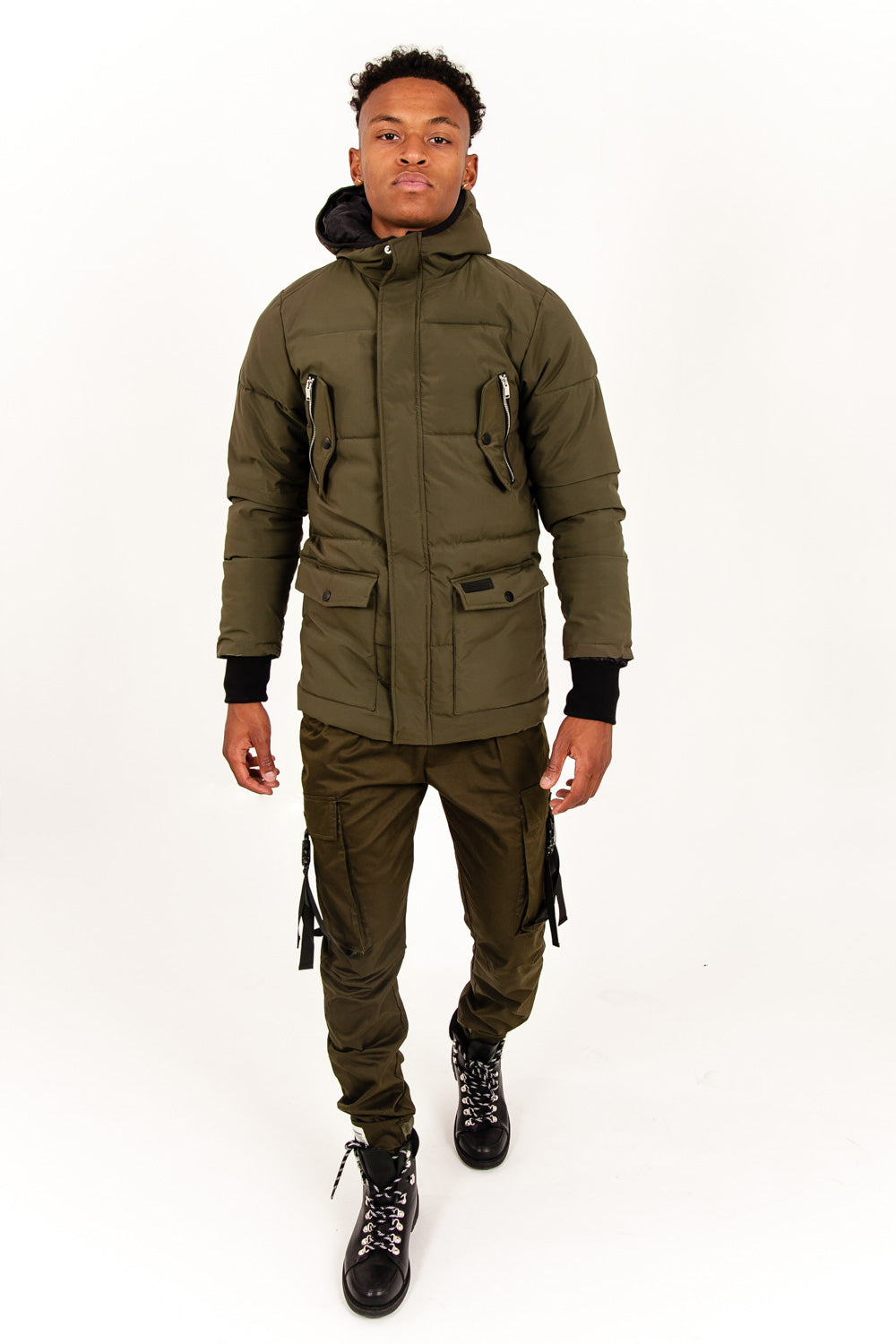 Sixth June - Doudoune mi-longue détails kaki