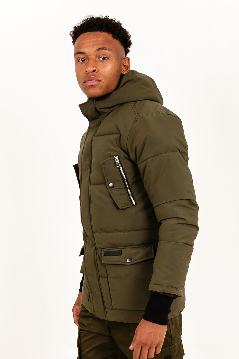 Sixth June - Doudoune mi-longue détails kaki