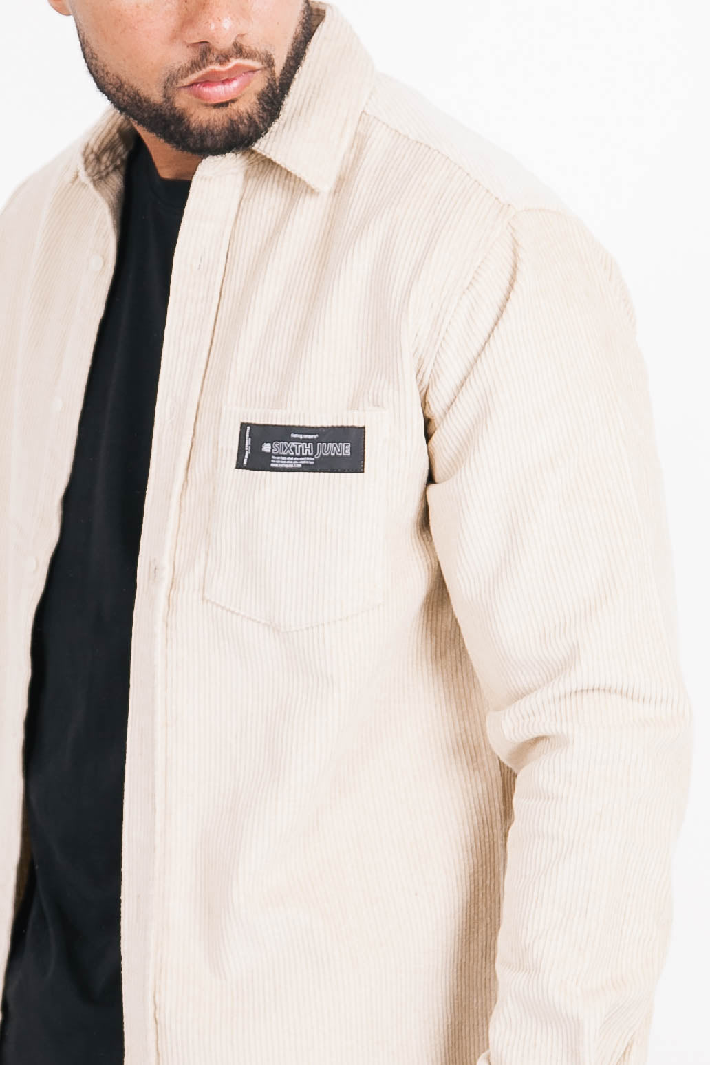 Sixth June - Chemise velours poche beige