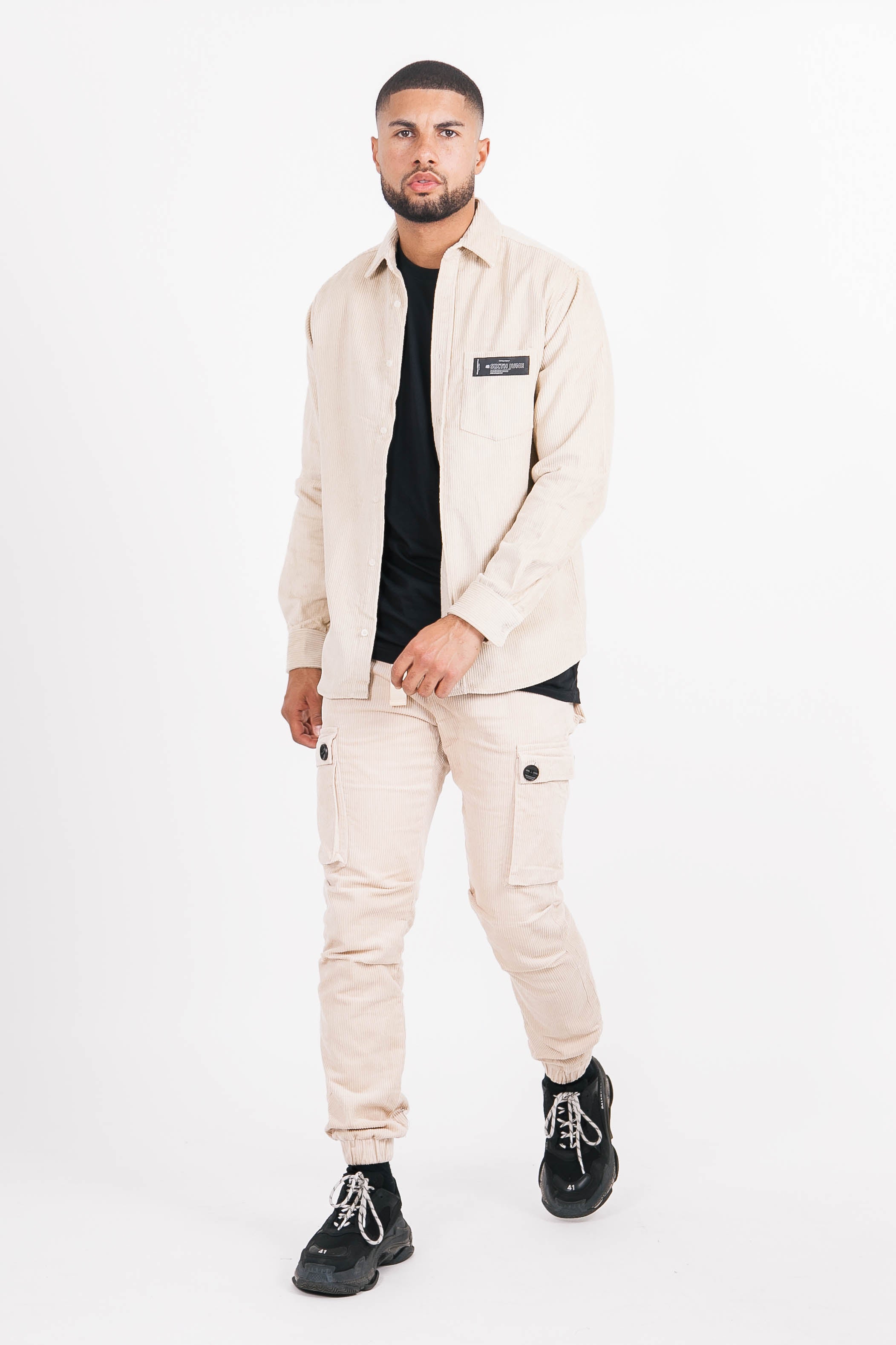 Sixth June - Chemise velours poche beige