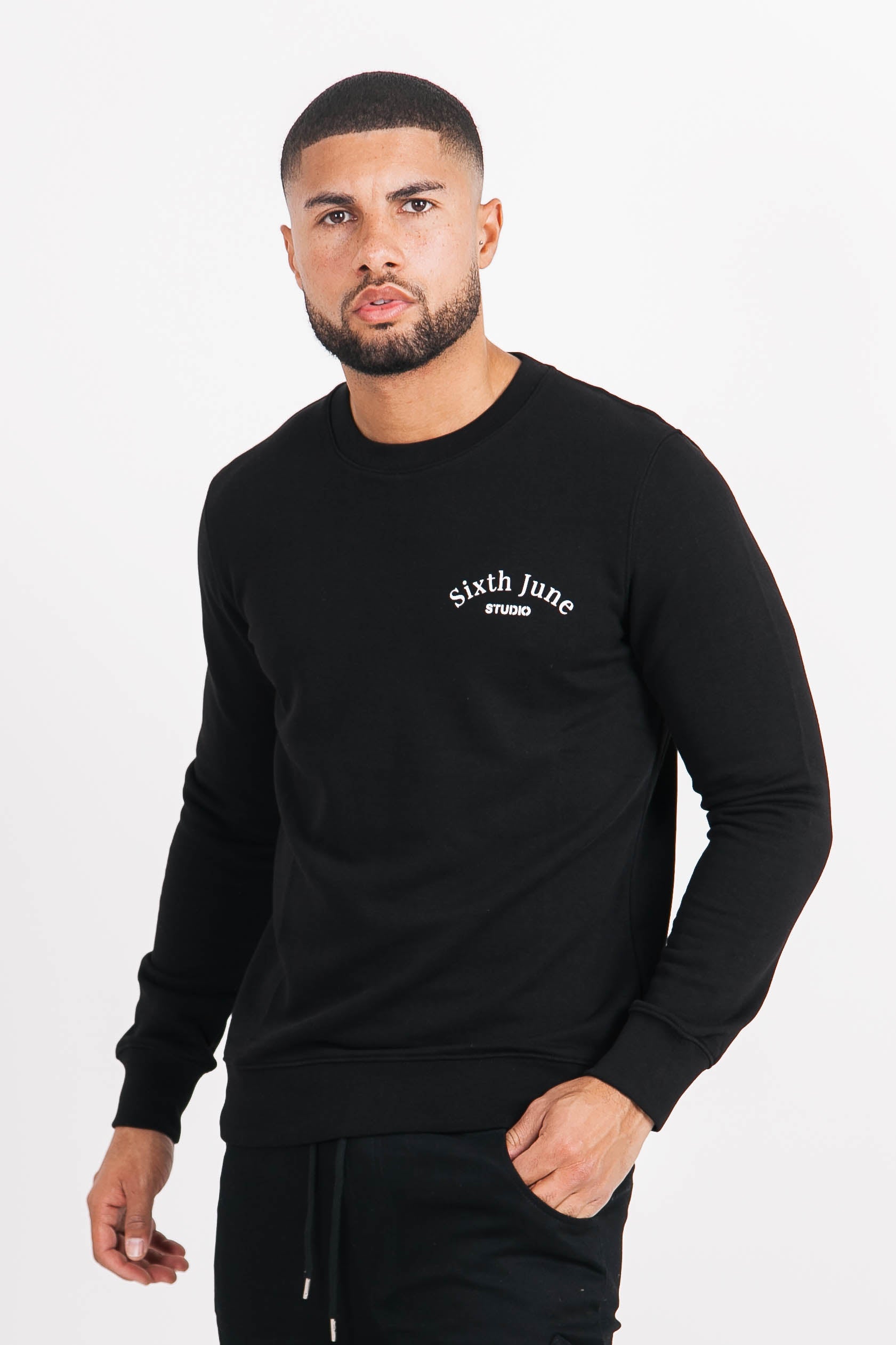 Sixth June - Sweatshirt studio imprimé noir