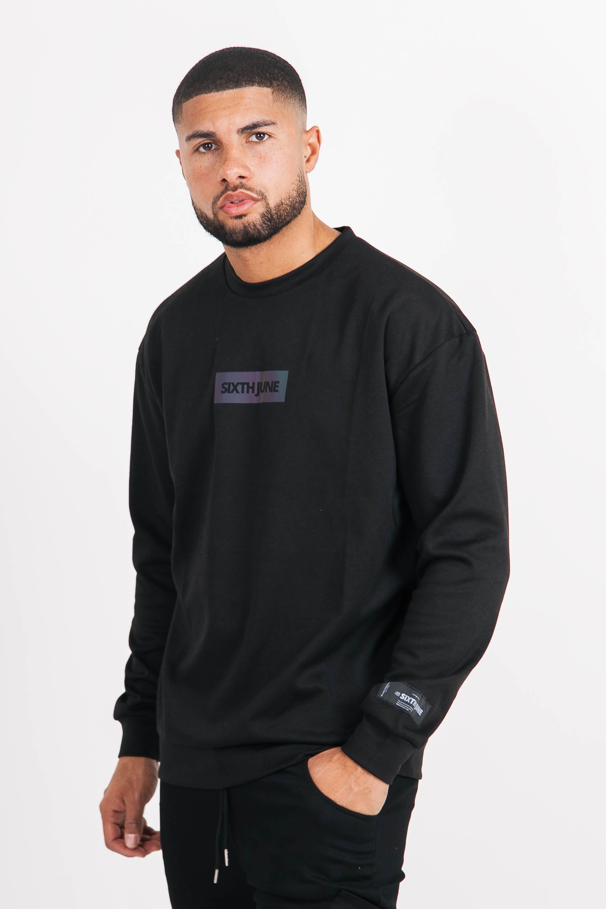 Sixth June - Sweatshirt iridescent basique noir