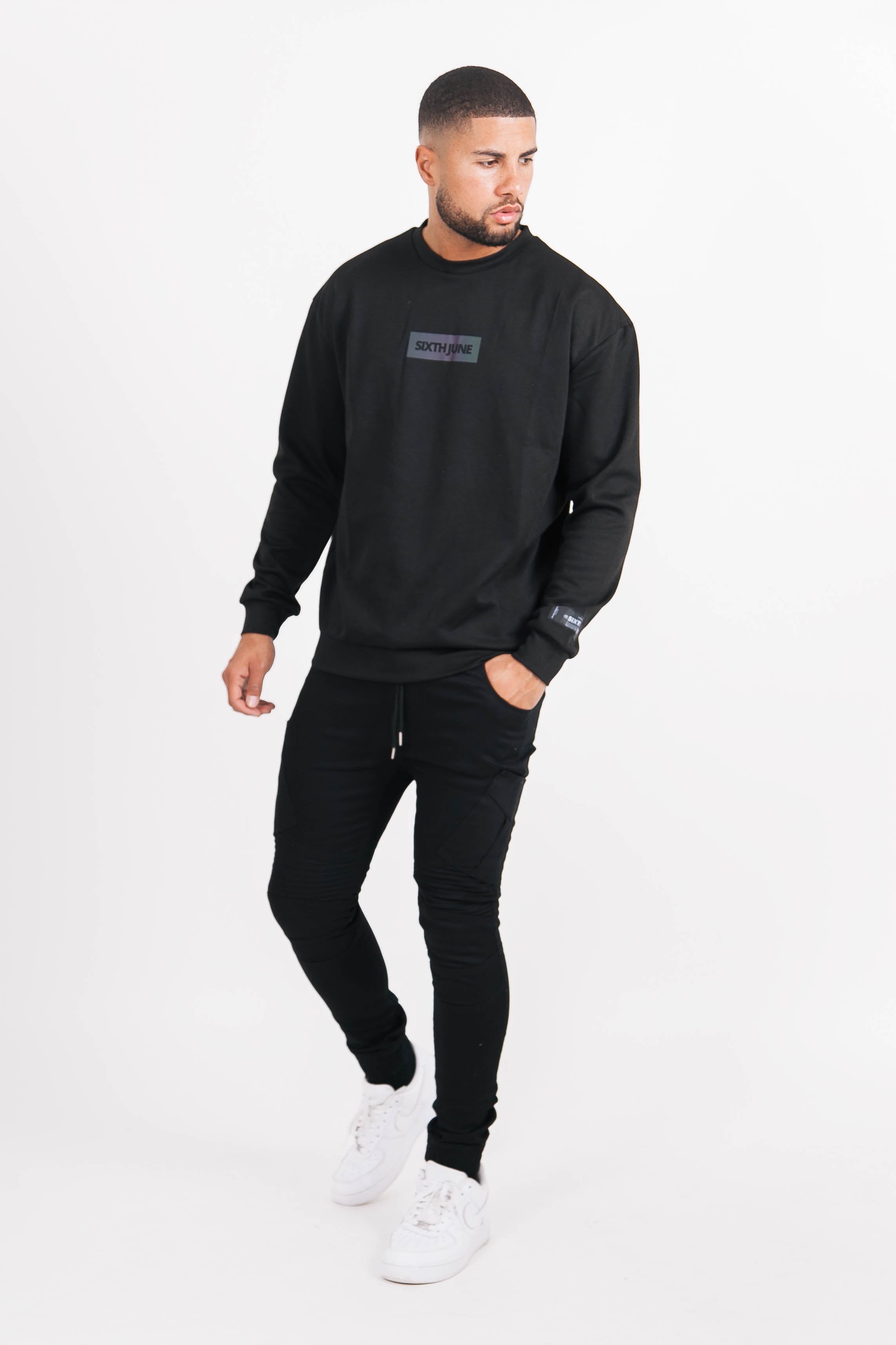 Sixth June - Sweatshirt iridescent basique noir