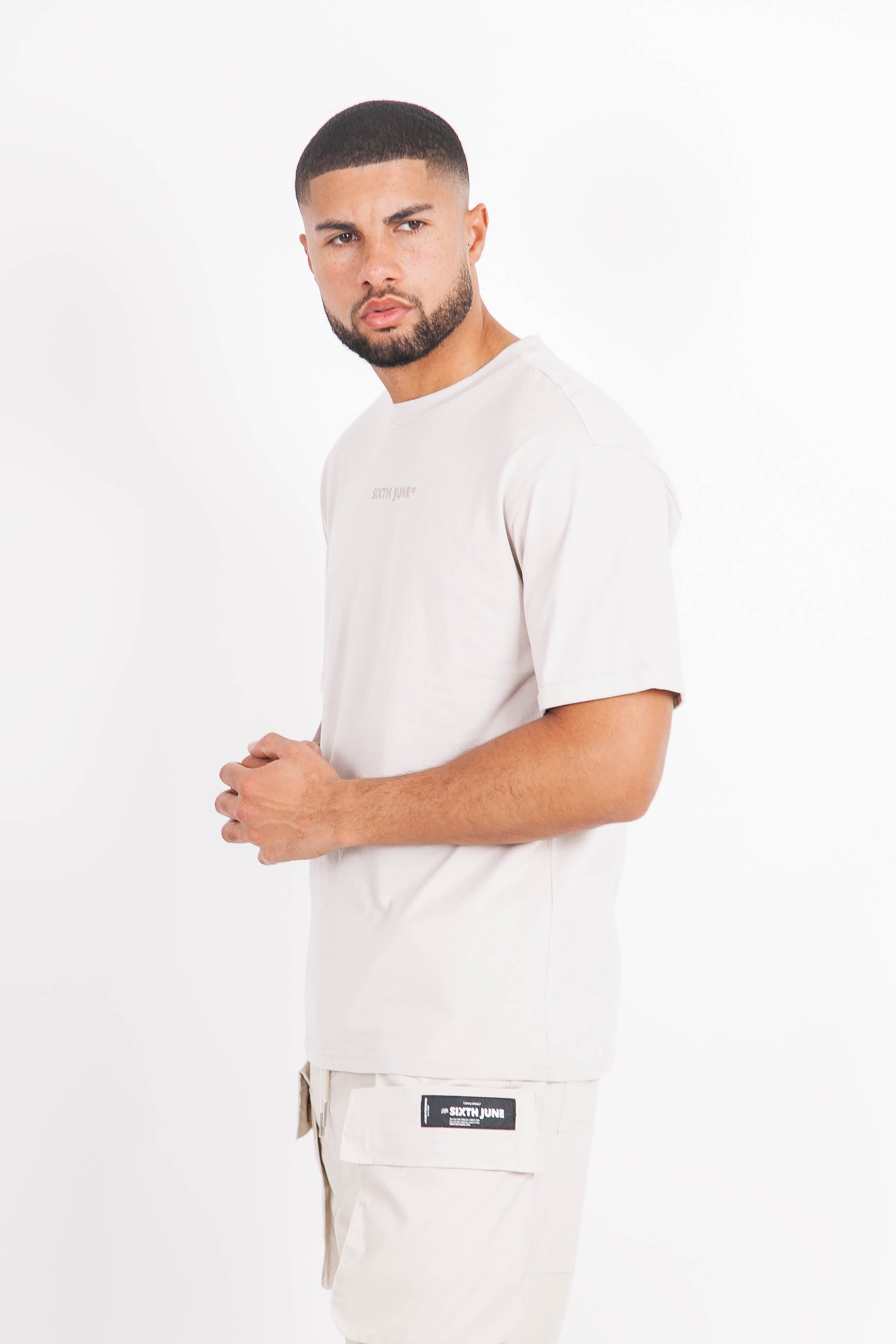 Sixth June - T-shirt basique logo manches beige