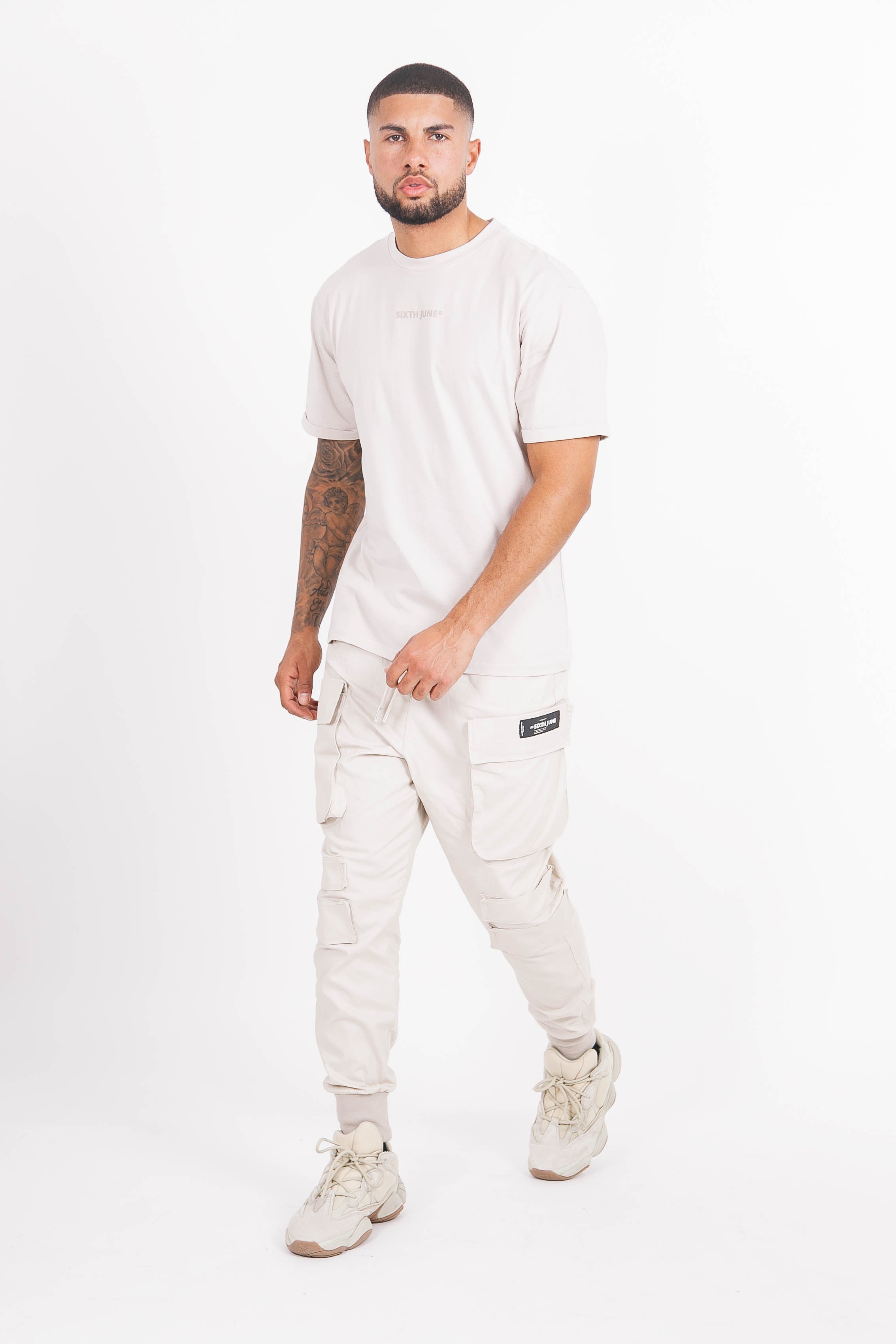 Sixth June - T-shirt basique logo manches beige