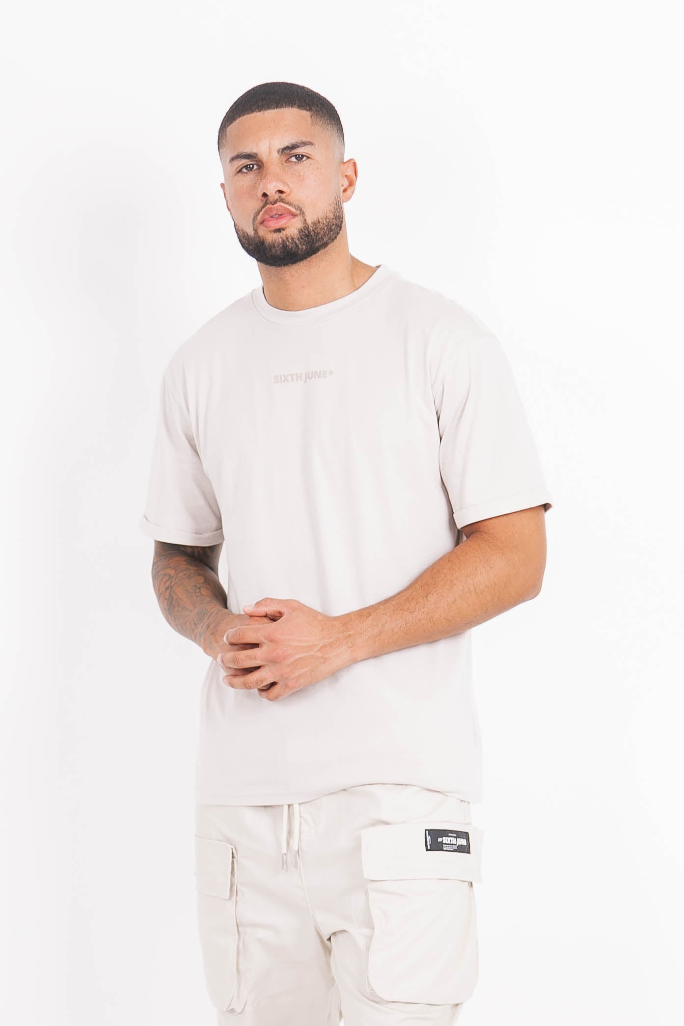 Sixth June - T-shirt basique logo manches beige