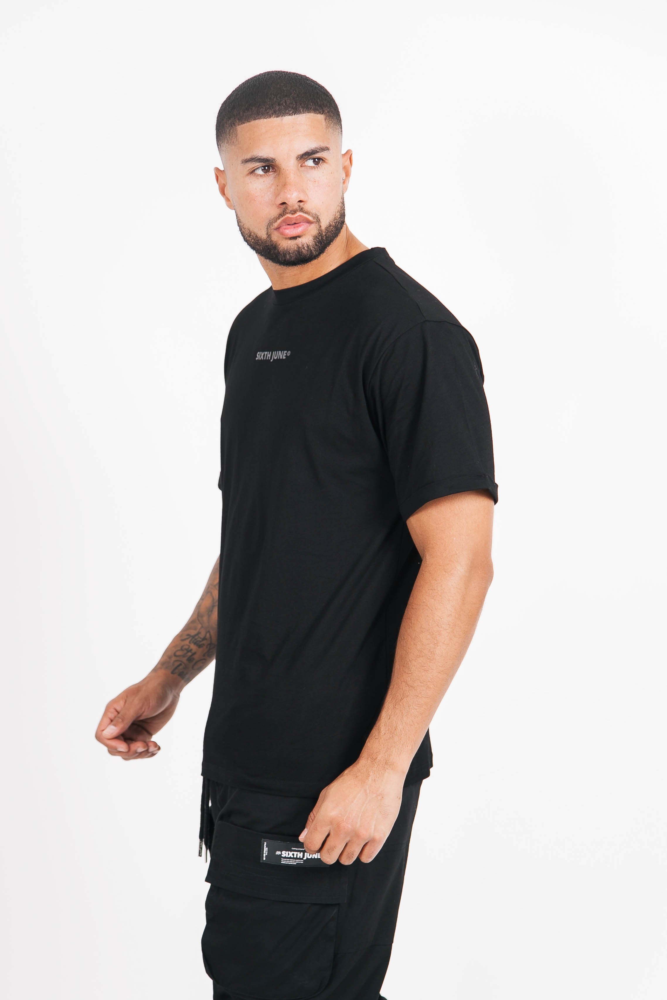 Sixth June - T-shirt basique logo manches noir
