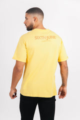 Sixth June - T-shirt basique logo manches jaune moutarde