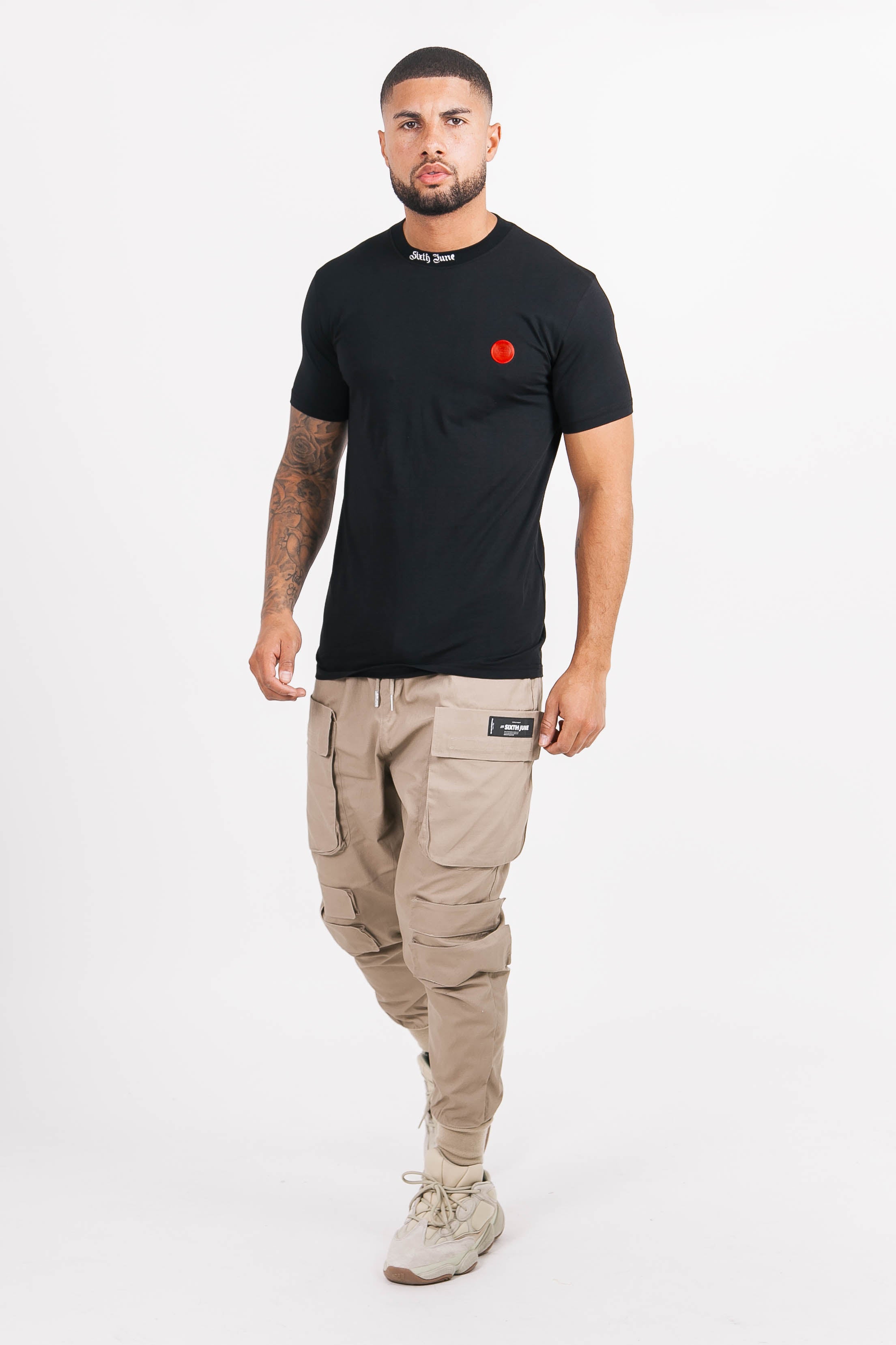 Sixth June - T-shirt col holographique noir