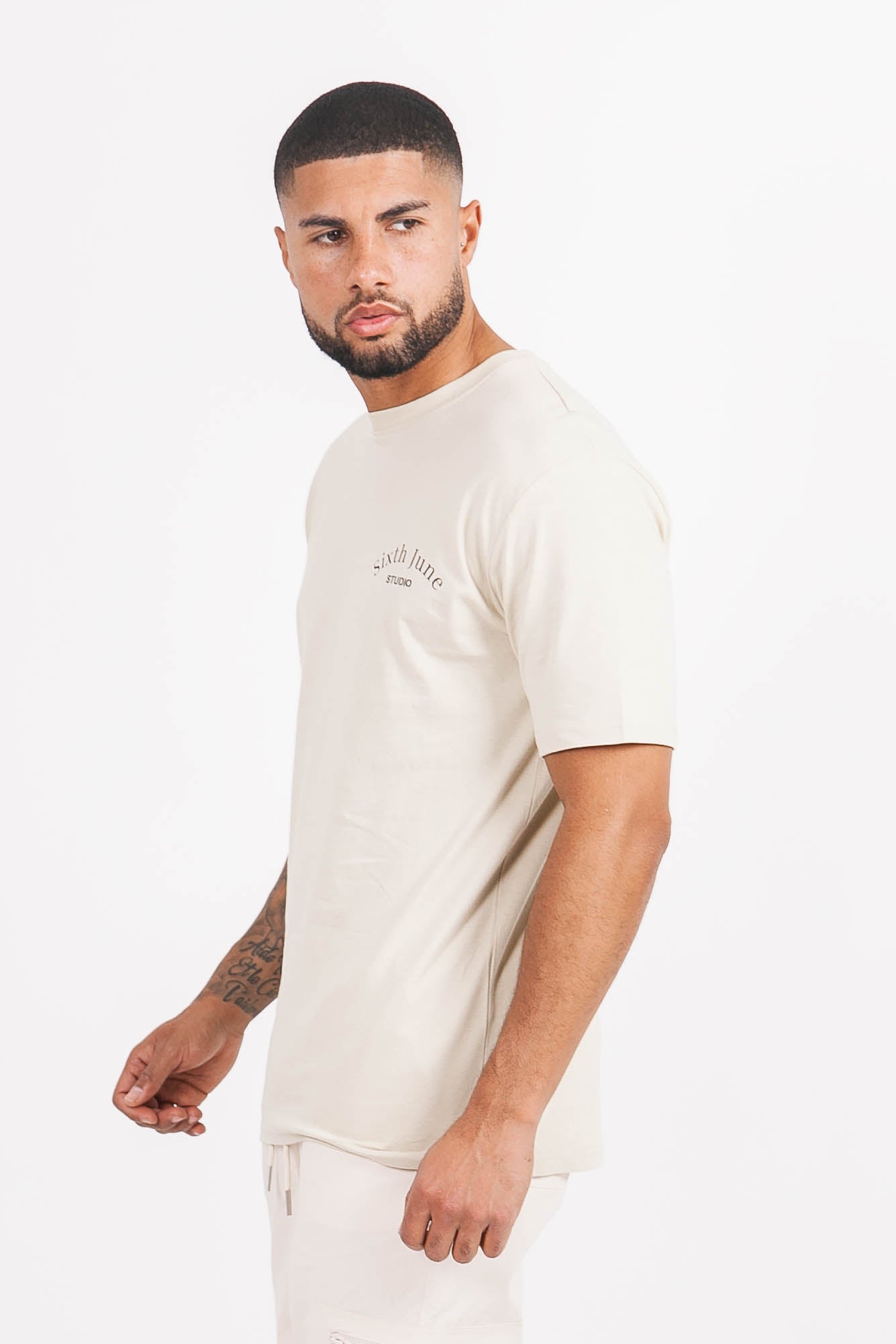 Sixth June - T-shirt studio imprimé beige