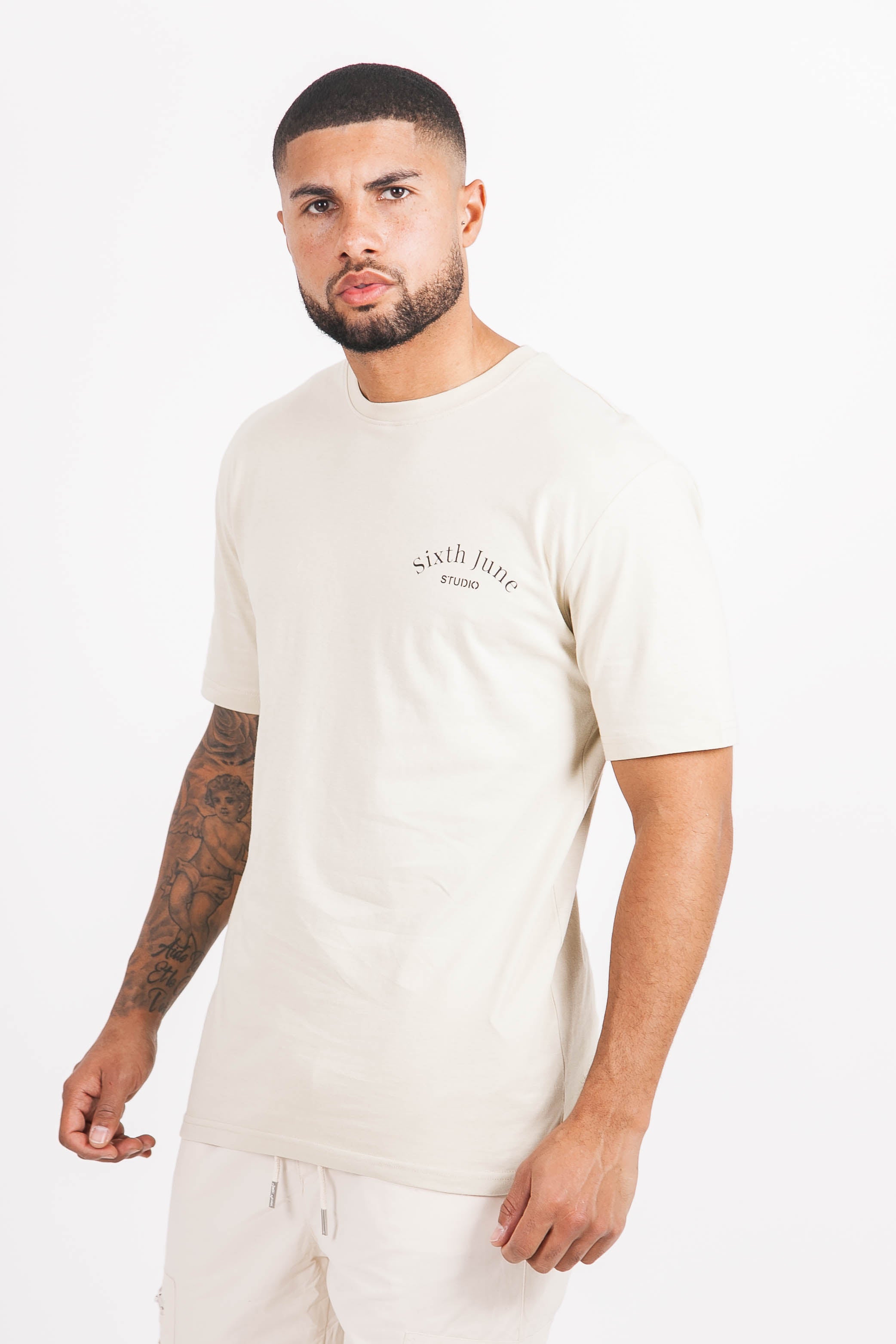 Sixth June - T-shirt studio imprimé beige