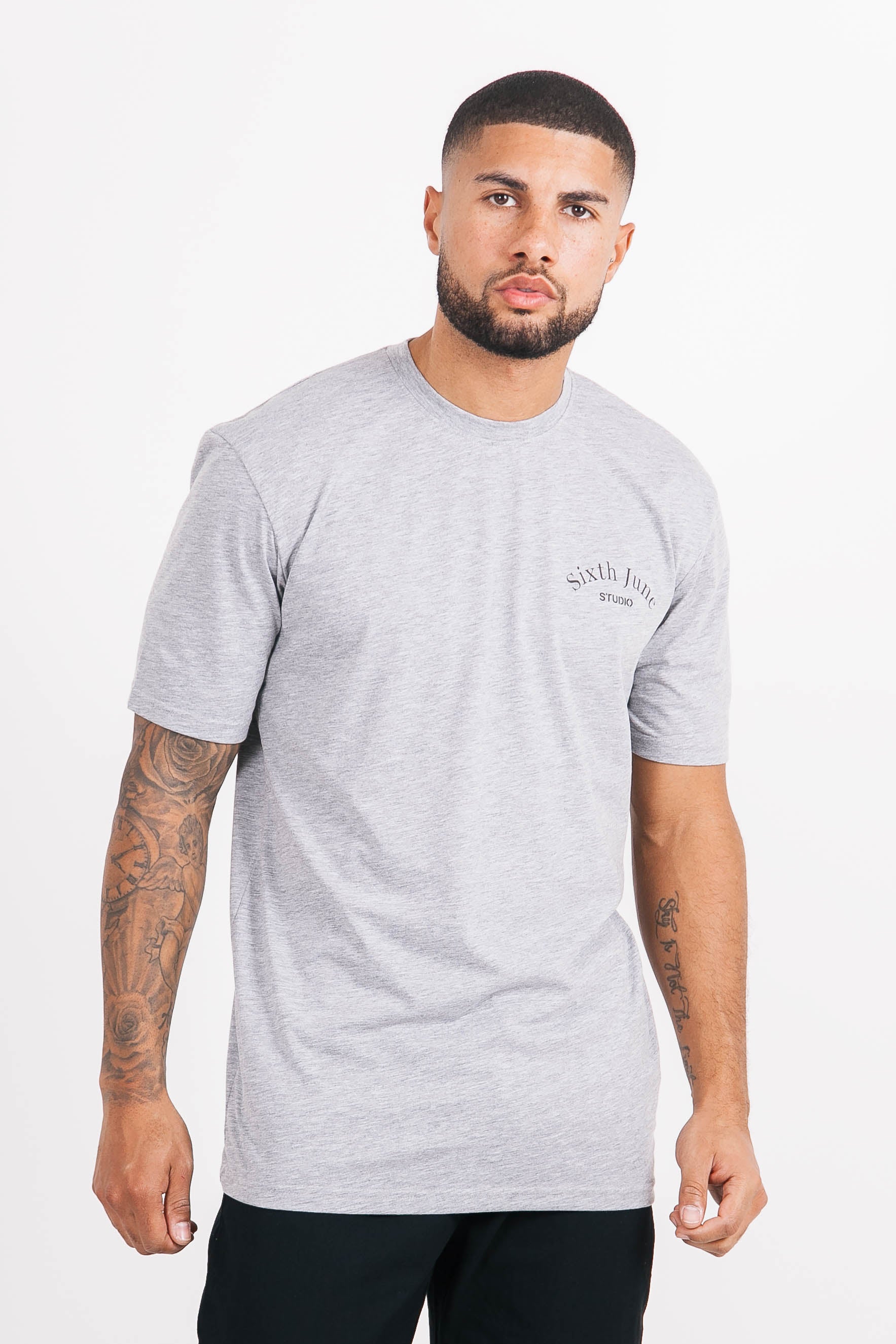 Sixth June - T-shirt studio imprimé gris