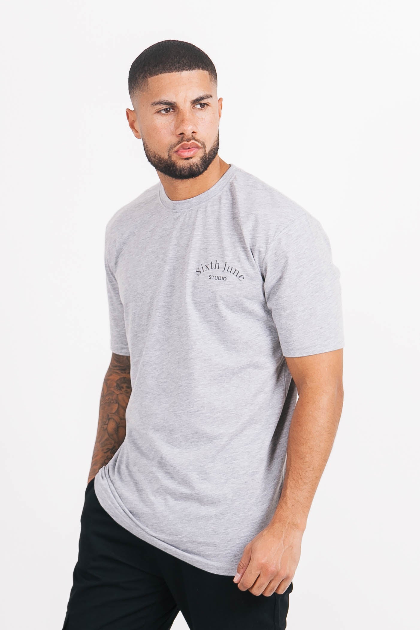 Sixth June - T-shirt studio imprimé gris