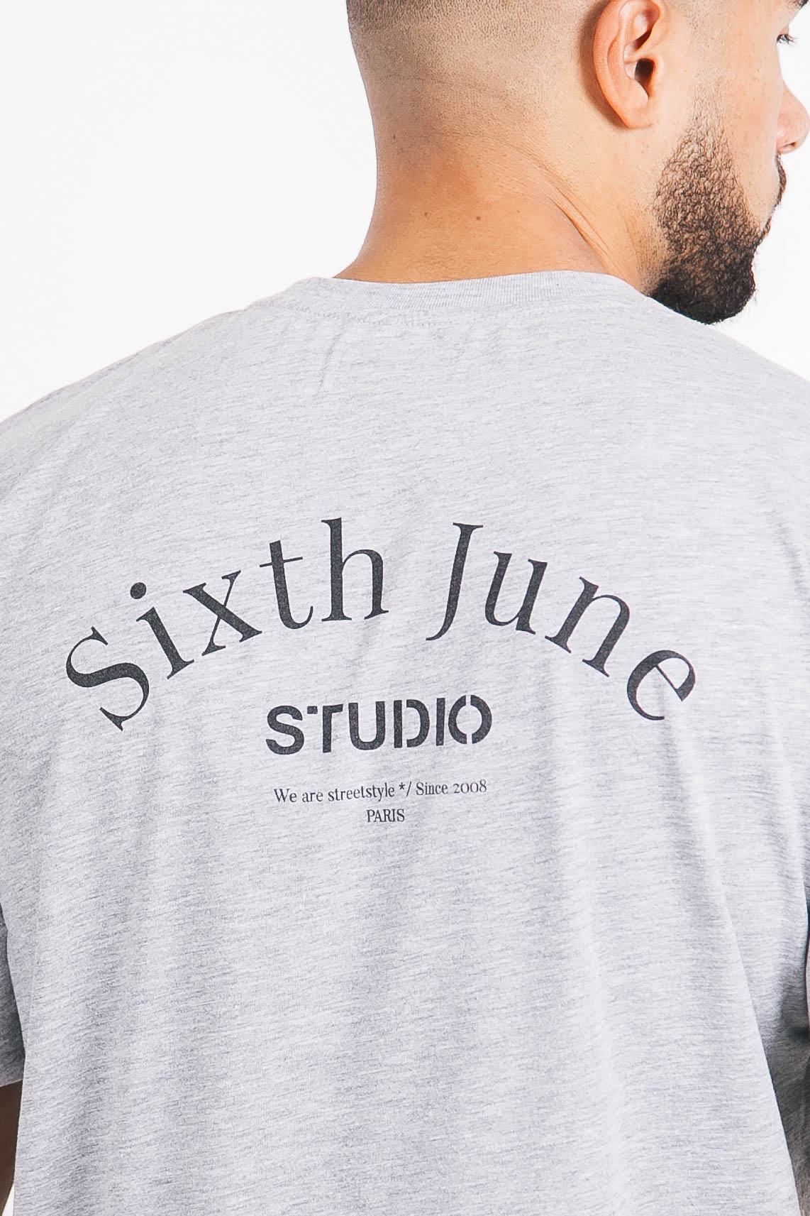 Sixth June - T-shirt studio imprimé gris