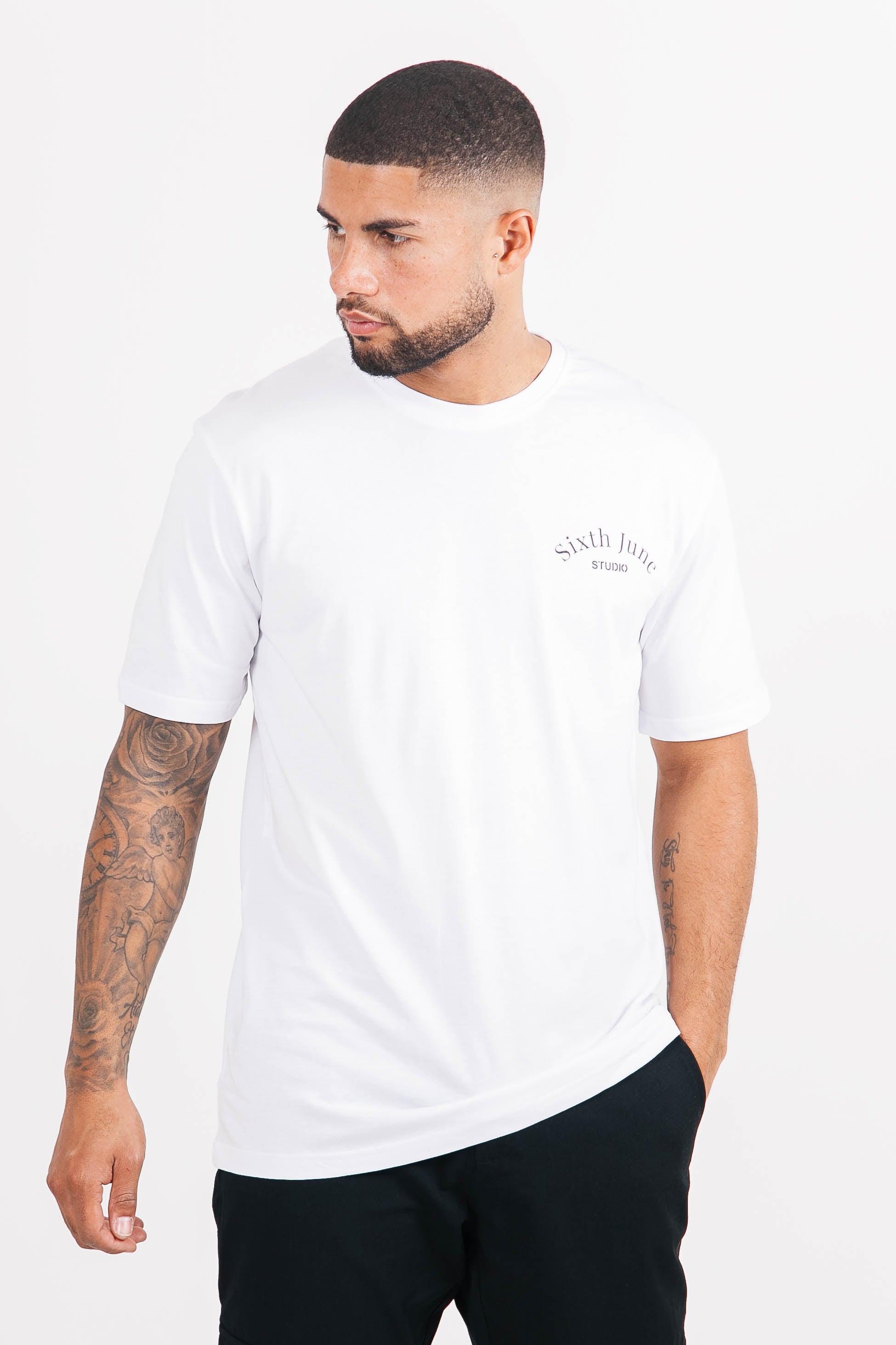 Sixth June - T-shirt studio imprimé blanc