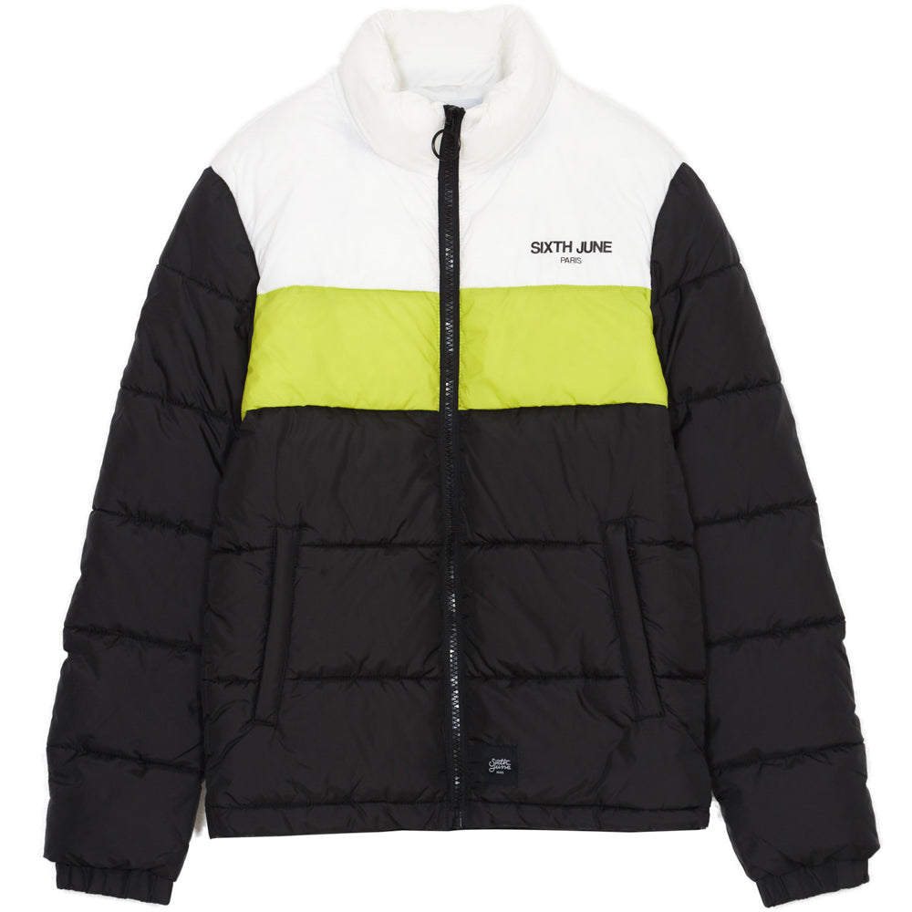Sixth June - Doudoune tricolore logo noire blanc jaune