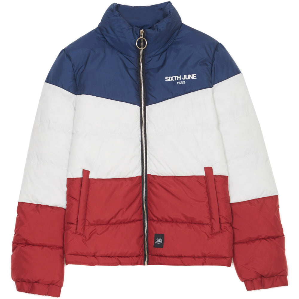 Sixth June - Doudoune tricolore logo bleue rouge blanc