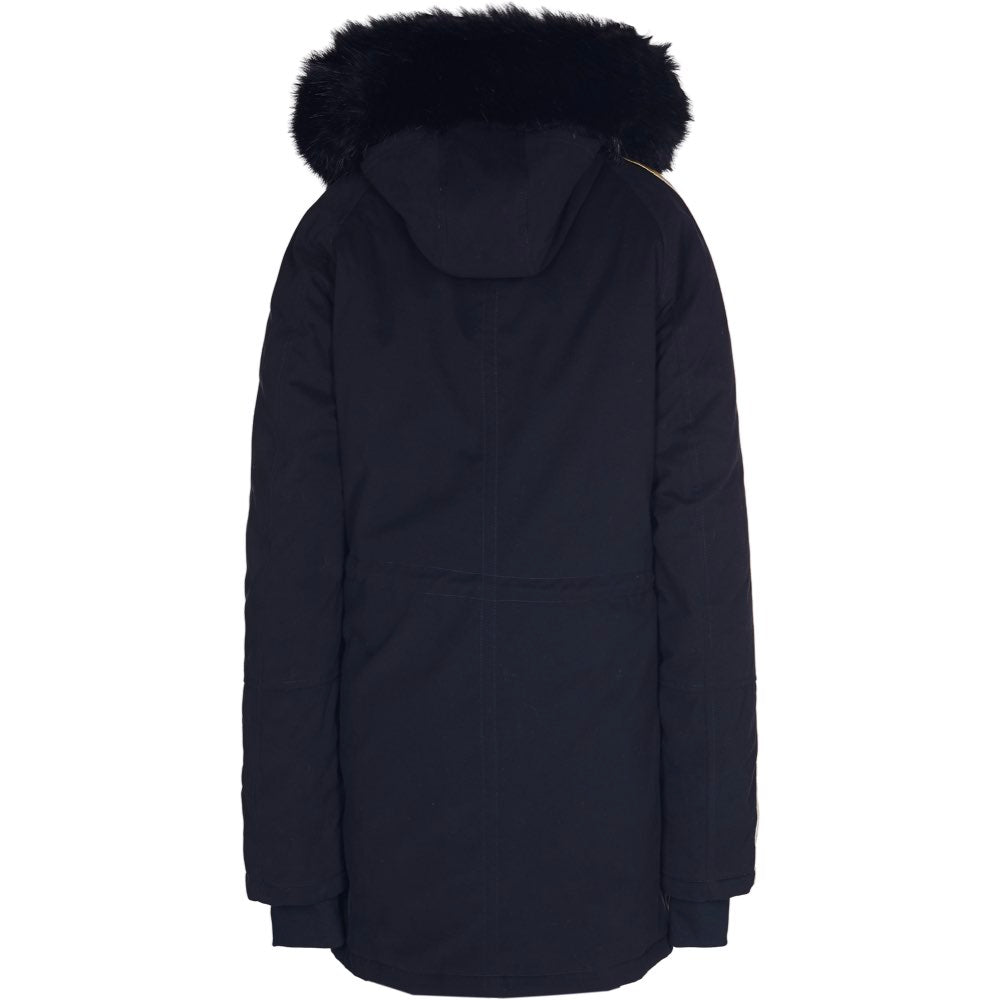 Sixth June - Parka bandes fourrure noir or
