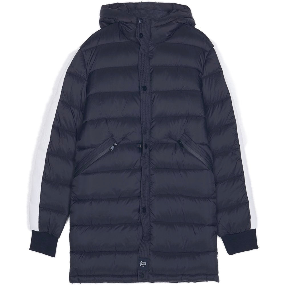 Sixth June - Doudoune mi-longue bandes noire blanc