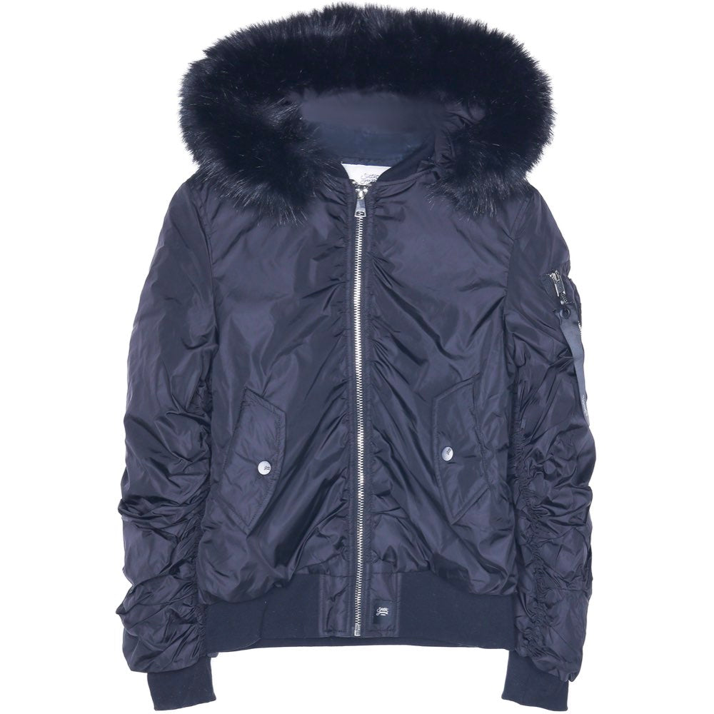 Sixth June - Bomber capuche fourrure noir