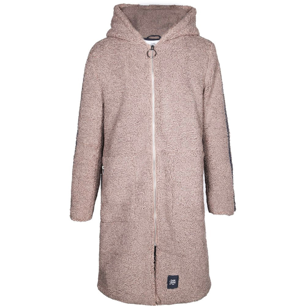 Sixth June - Manteau long bandes sherpa marron noir