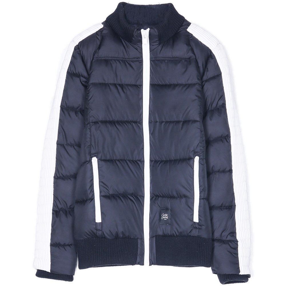 Sixth June - Doudoune courte bandes reliefs noir blanc