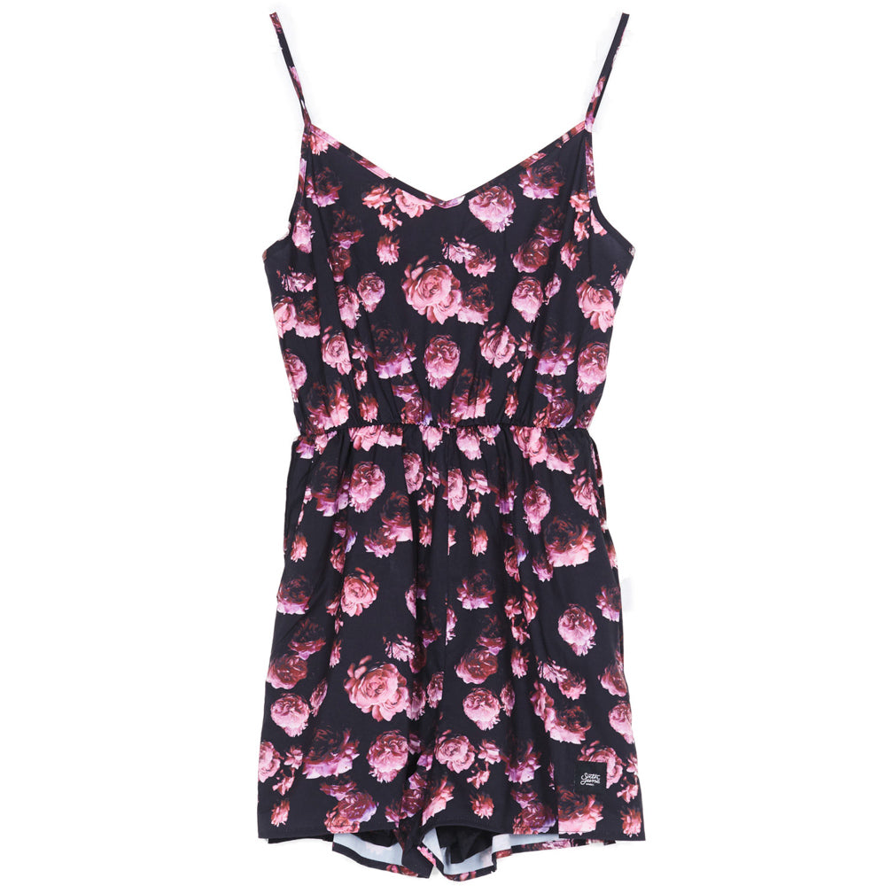 Sixth June - Combi-short satin fleurs rose