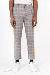Prince Of Wales Trousers Grey Yellow