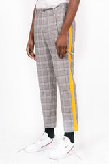 Prince Of Wales Trousers Grey Yellow
