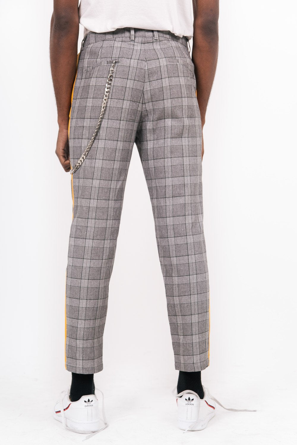 Pantalon Prince de Galles gris jaune