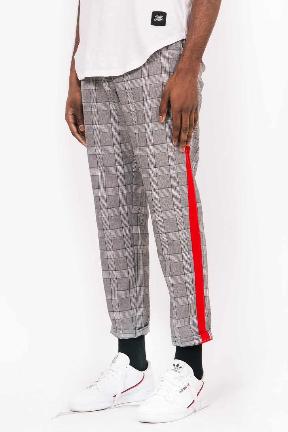 Prince Of Wales Trousers Grey Red