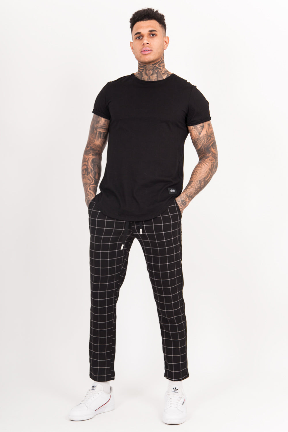 Sixth June - Pantalon carreaux bandes noir